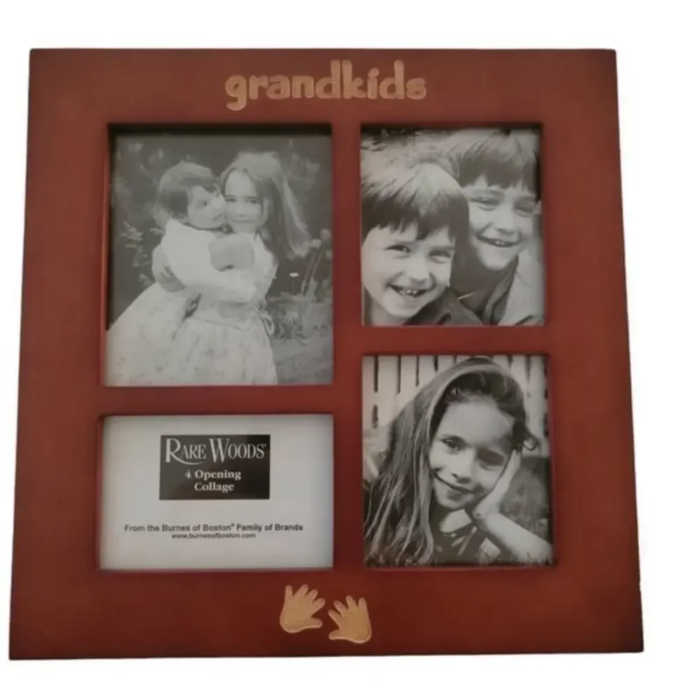 Rare Woods Wooden picture frame collage 4 photos sits or hangs NEW 